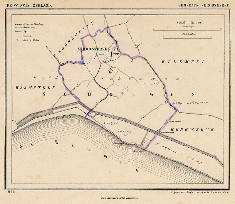 afbeelding van Kuyperkaart Gemeente Serooskerke (Schouwen) van J Kuyper