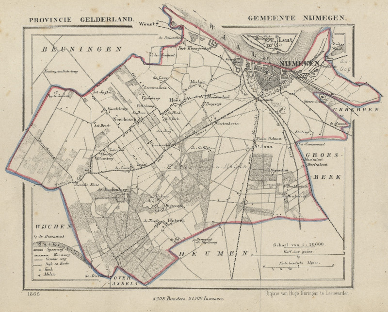 afbeelding van Kuyperkaart Nijmegen (de gemeente) van Kuyper (Kuijper)