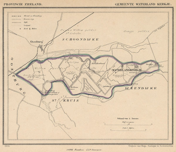 afbeelding van Kuyperkaart Gemeente Waterland Kerkje van J Kuyper