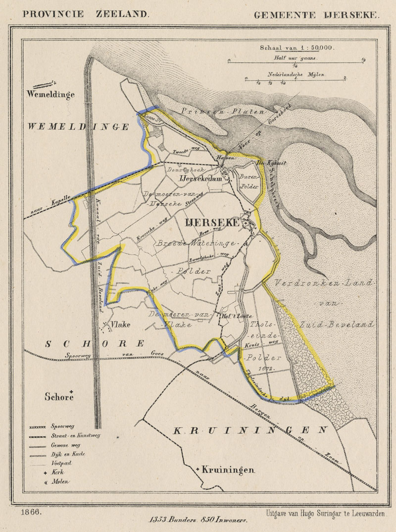 afbeelding van Kuyperkaart Gemeente Yerseke (IJerseke) van J Kuyper