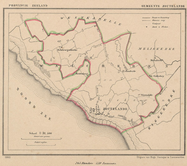 afbeelding van Kuyperkaart Gemeente Zoutelande van J Kuyper