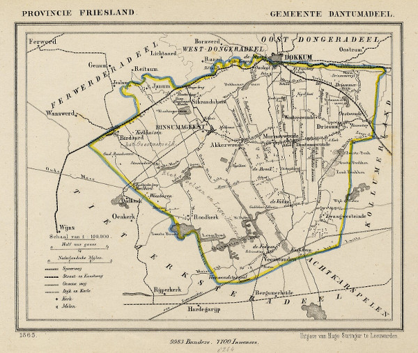 afbeelding van Kuyperkaart Gemeente Dantumadeel van Kuyper (Kuijper)