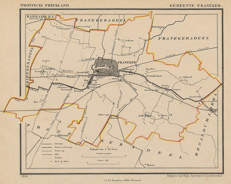 afbeelding van Kuyperkaart Gemeente Franeker van Kuyper (Kuijper)