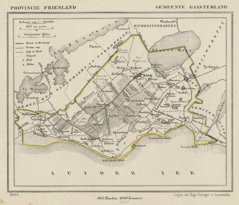 afbeelding van Kuyperkaart Gemeente Gaasterland van Kuyper (Kuijper)