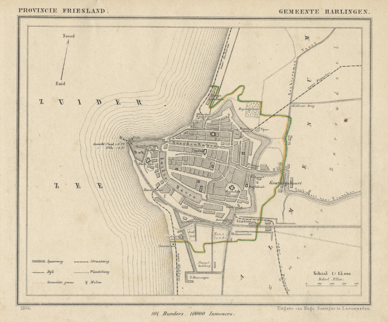 afbeelding van Kuyperkaart Gemeente Harlingen van Kuyper (Kuijper)