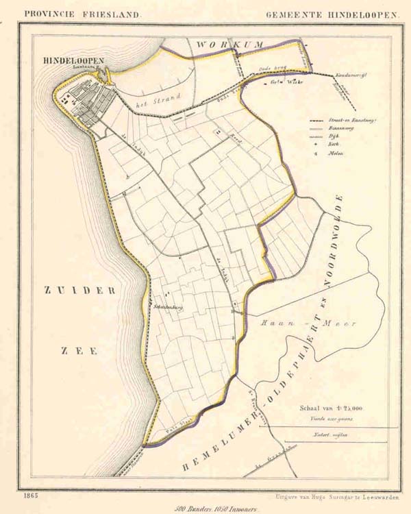 afbeelding van Kuyperkaart Gemeente Hindeloopen van Kuyper (Kuijper)