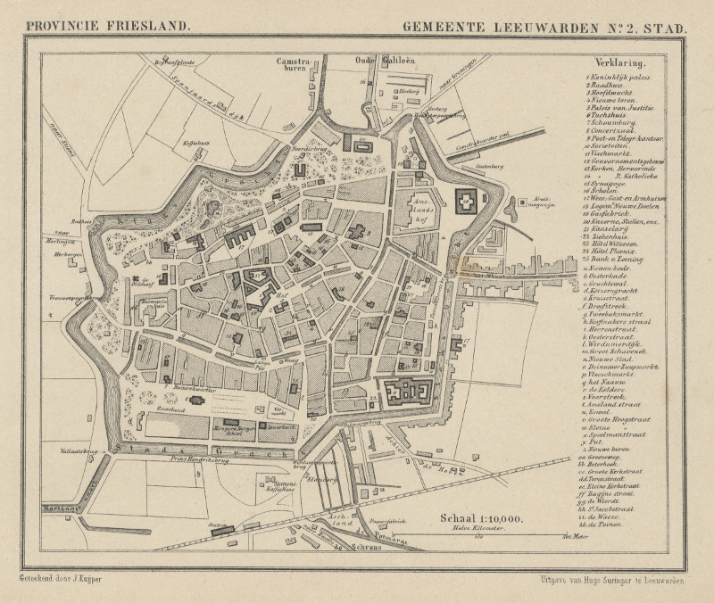 afbeelding van Kuyperkaart Gemeente Leeuwarden No 2 Stad. van Kuyper (Kuijper)