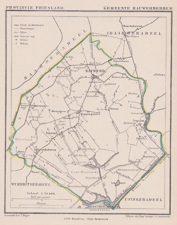 afbeelding van Kuyperkaart Gemeente Rauwerderhem van Kuyper (Kuijper)