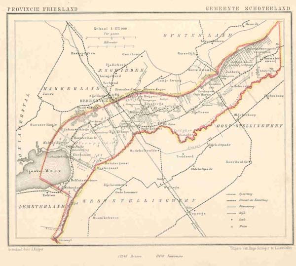 afbeelding van Kuyperkaart Gemeente Schoterland van Kuyper (Kuijper)