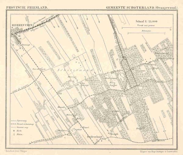 afbeelding van Kuyperkaart Gemeente Schoterland (Oranjewoud) van Kuyper (Kuijper)