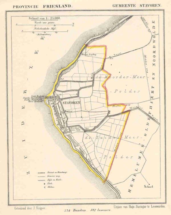 afbeelding van Kuyperkaart Gemeente Stavoren van Kuyper (Kuijper)