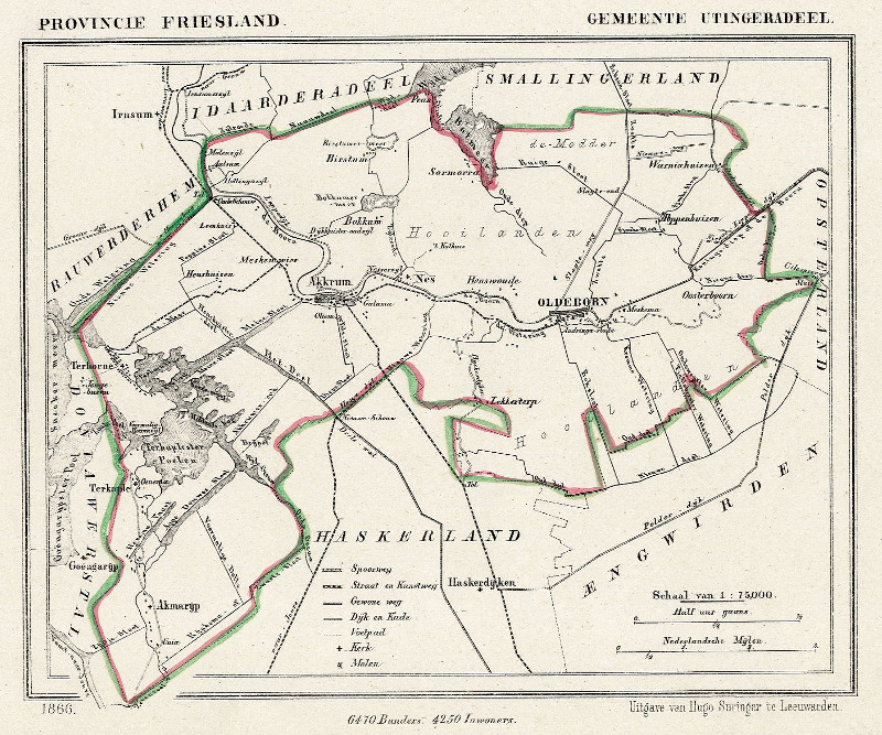 afbeelding van Kuyperkaart Gemeente Utingeradeel van Kuyper (Kuijper)