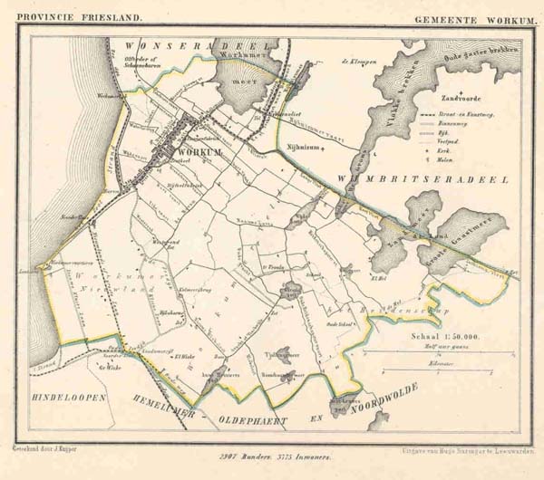 afbeelding van Kuyperkaart Gemeente Workum van Kuyper (Kuijper)