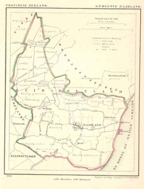 afbeelding van Kuyperkaart Gemeente Baarland van Kuyper (Kuijper)