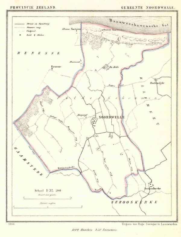 afbeelding van Kuyperkaart Gemeente Noordwelle van Kuyper (Kuijper)