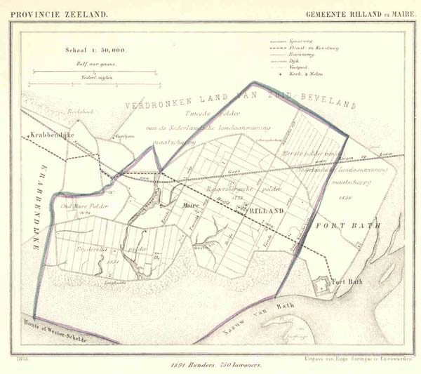 afbeelding van Kuyperkaart Gemeente Rilland en Maire van Kuyper (Kuijper)