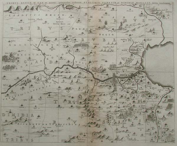 afbeelding van kaart Tribus Ruben et Gad van Janssonius, Hornius