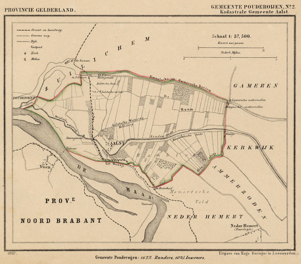 afbeelding van Kuyperkaart Pouderoijen (Kad gem Aalst) van Kuyper (Kuijper)