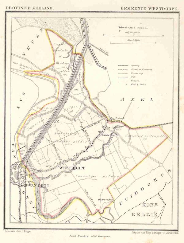 afbeelding van Kuyperkaart Gemeente Westdorpe van Kuyper (Kuijper)