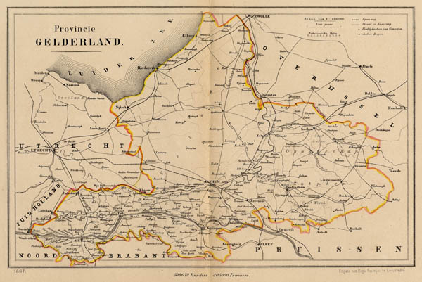 afbeelding van Kuyperkaart Provincie Gelderland van Kuyper (Kuijper)