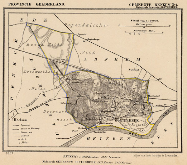 afbeelding van Kuyperkaart Renkum (Kad gem Oosterbeek) van Kuyper (Kuijper)