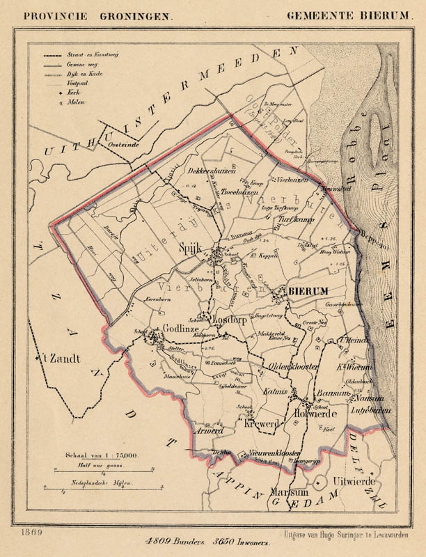 afbeelding van Kuyperkaart Gemeente Bierum van Kuyper (Kuijper)