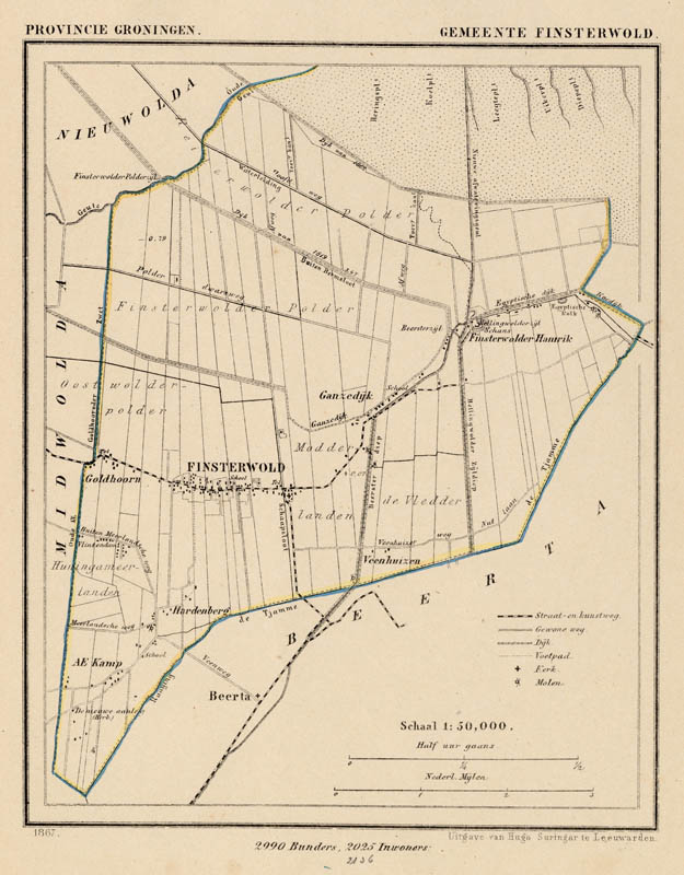 afbeelding van Kuyperkaart Gemeente Finsterwolde van Kuyper (Kuijper)