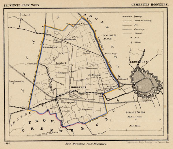 afbeelding van Kuyperkaart Gemeente Hoogkerk van Kuyper (Kuijper)