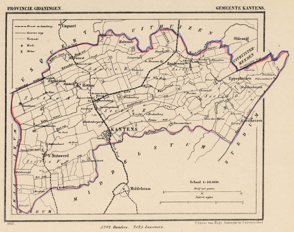 afbeelding van Kuyperkaart Gemeente Kantens van Kuyper (Kuijper)