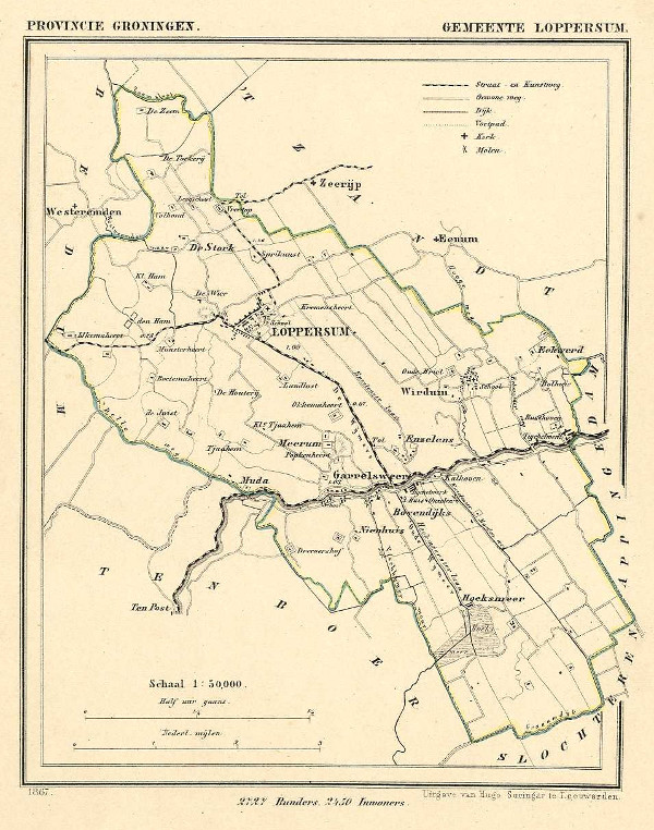 afbeelding van Kuyperkaart Gemeente Loppersum van Kuyper (Kuijper)