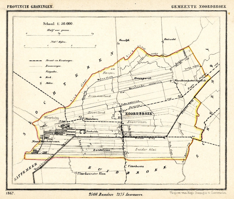 afbeelding van Kuyperkaart Gemeente Noordbroek van Kuyper (Kuijper)