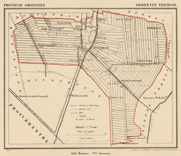 afbeelding van Kuyperkaart Gemeente Veendam van Kuyper (Kuijper)