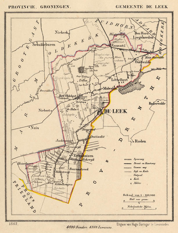 afbeelding van Kuyperkaart Gemeente De Leek van Kuyper (Kuijper)