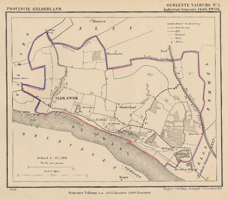 afbeelding van Kuyperkaart Valburg (Kad gem Slijk-Ewijk) van Kuyper (Kuijper)