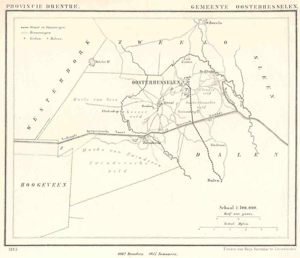 afbeelding van Kuyperkaart Gemeente Oosterhesselen van Kuyper (Kuijper)