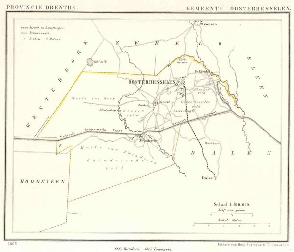 afbeelding van Kuyperkaart Gemeente Oosterhesselen van Kuyper (Kuijper)