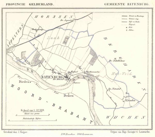 afbeelding van Kuyperkaart Gemeente Batenburg van Kuyper (Kuijper)