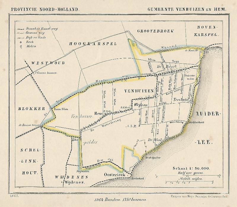 afbeelding van Kuyperkaart Gemeente Venhuizen en Hem van Kuyper (Kuijper)