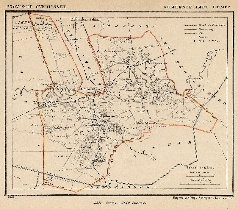 afbeelding van Kuyperkaart Gemeente Ommen Ambt (Ambt Ommen) van Kuyper (Kuijper)