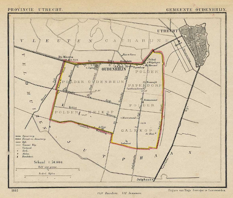 afbeelding van Kuyperkaart Gemeente Oudenrijn van Kuyper (Kuijper)