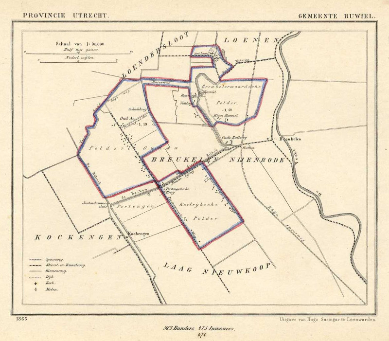 afbeelding van Kuyperkaart Gemeente Ruwiel van Kuyper (Kuijper)