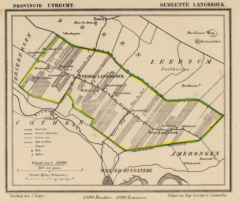 afbeelding van Kuyperkaart Gemeente Langbroek van Kuyper (Kuijper)