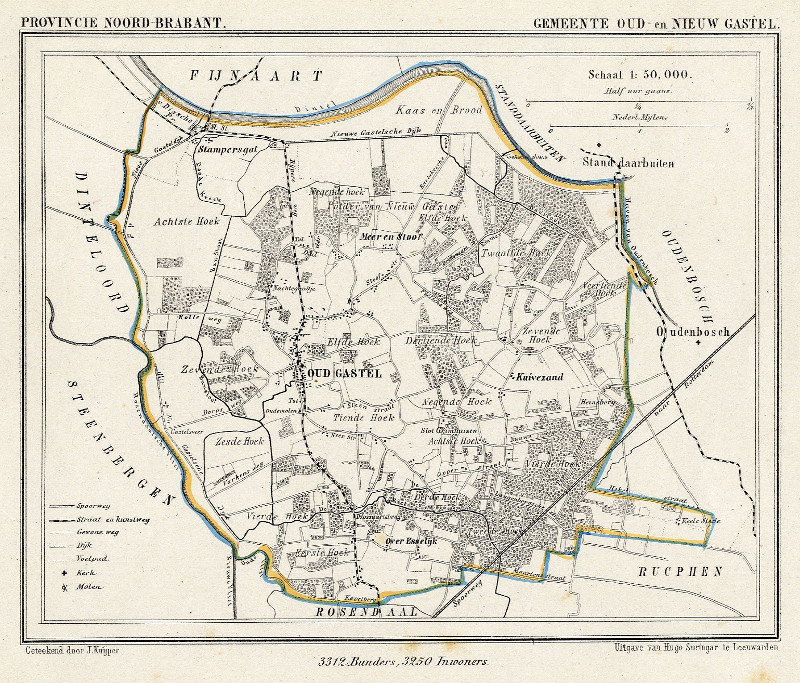 afbeelding van Kuyperkaart Gemeente Oud- en Nieuw Gastel van Kuyper (Kuijper)