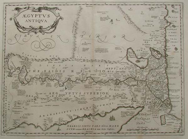 afbeelding van kaart Aegyptus antiqua van JANSSONIUS, J. / HORNIUS