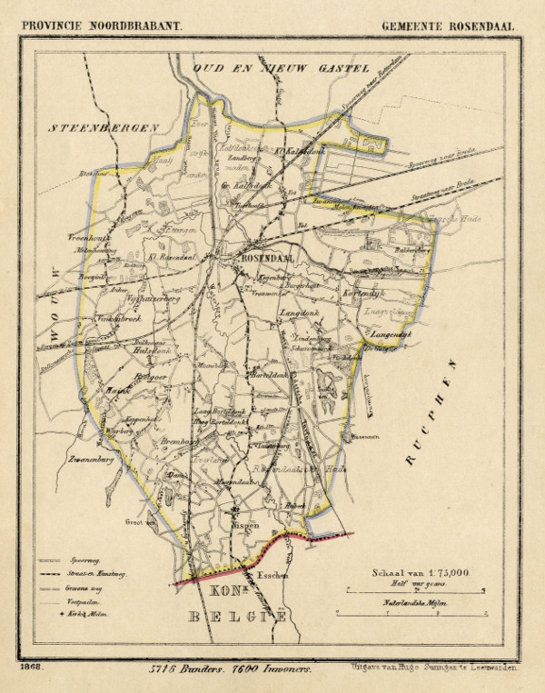 afbeelding van Kuyperkaart Gemeente Rosendaal van Kuyper (Kuijper)