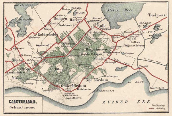afbeelding van kaart Gaasterland van Craandijk