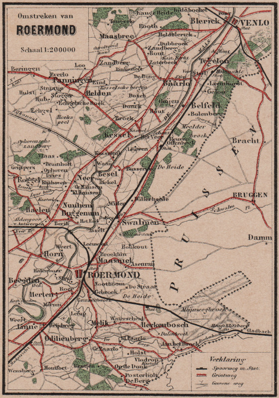 afbeelding van kaart Omstreken van Roermond van Craandijk