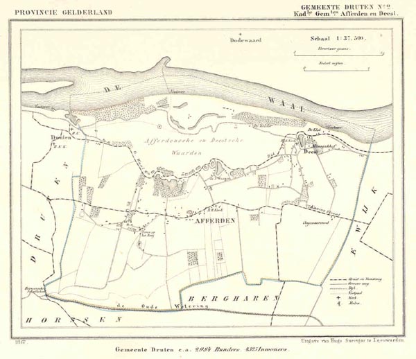 afbeelding van Kuyperkaart Gemeente Druten No2. Kadle Gemten Afferden en Deest van Kuyper (Kuijper)