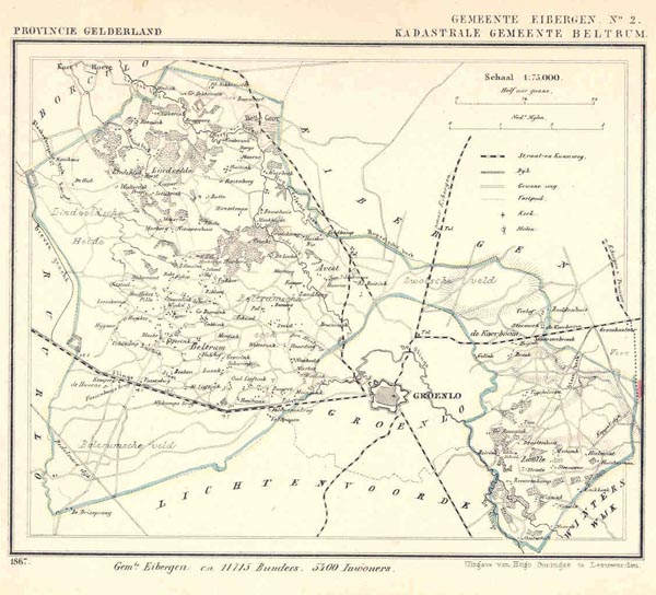 afbeelding van Kuyperkaart Gemeente Eibergen No2. Kadastrale gemeente Beltrum van Kuyper (Kuijper)