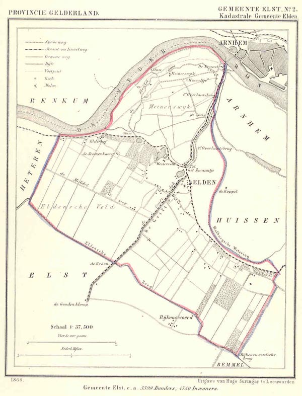 afbeelding van Kuyperkaart Gemeente Elst No2. Kadastrale gemeente Elden van Kuyper (Kuijper)